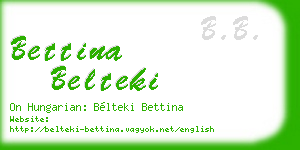 bettina belteki business card