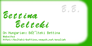 bettina belteki business card